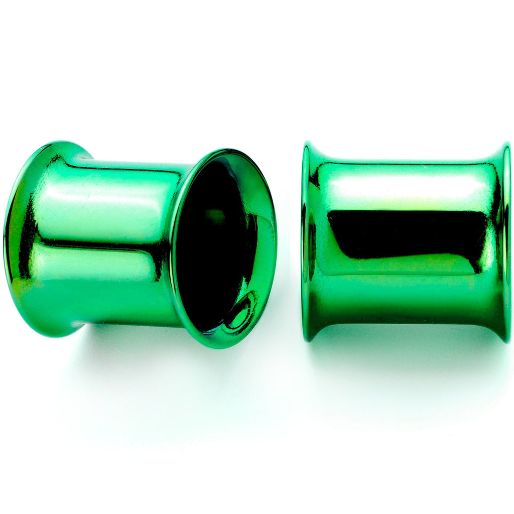 BodyCandy Green Anodized Steel Double Flare Tunnel Plug Set 4mm-16mm — alternate view