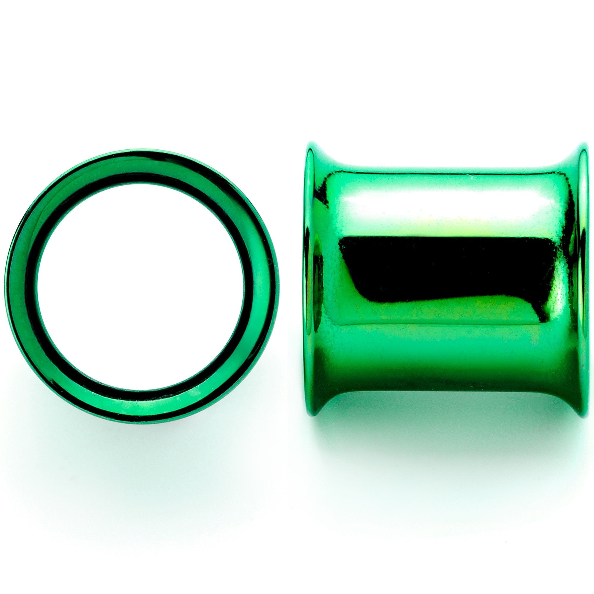BodyCandy Green Anodized Steel Double Flare Tunnel Plug Set 4mm-16mm — lifestyle context