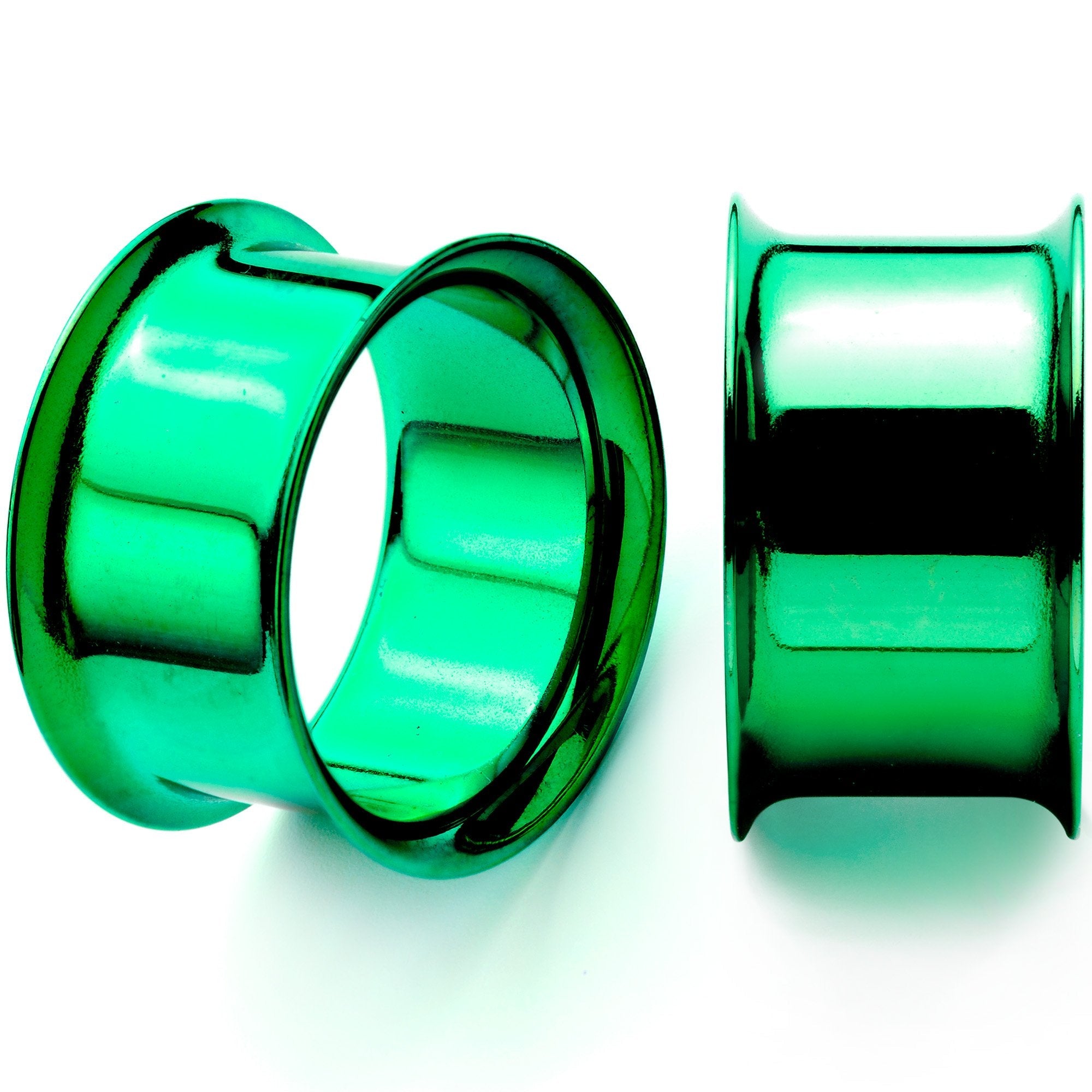 BodyCandy Green Anodized Steel Double Flare Tunnel Plug Set 4mm-16mm — packaging or label