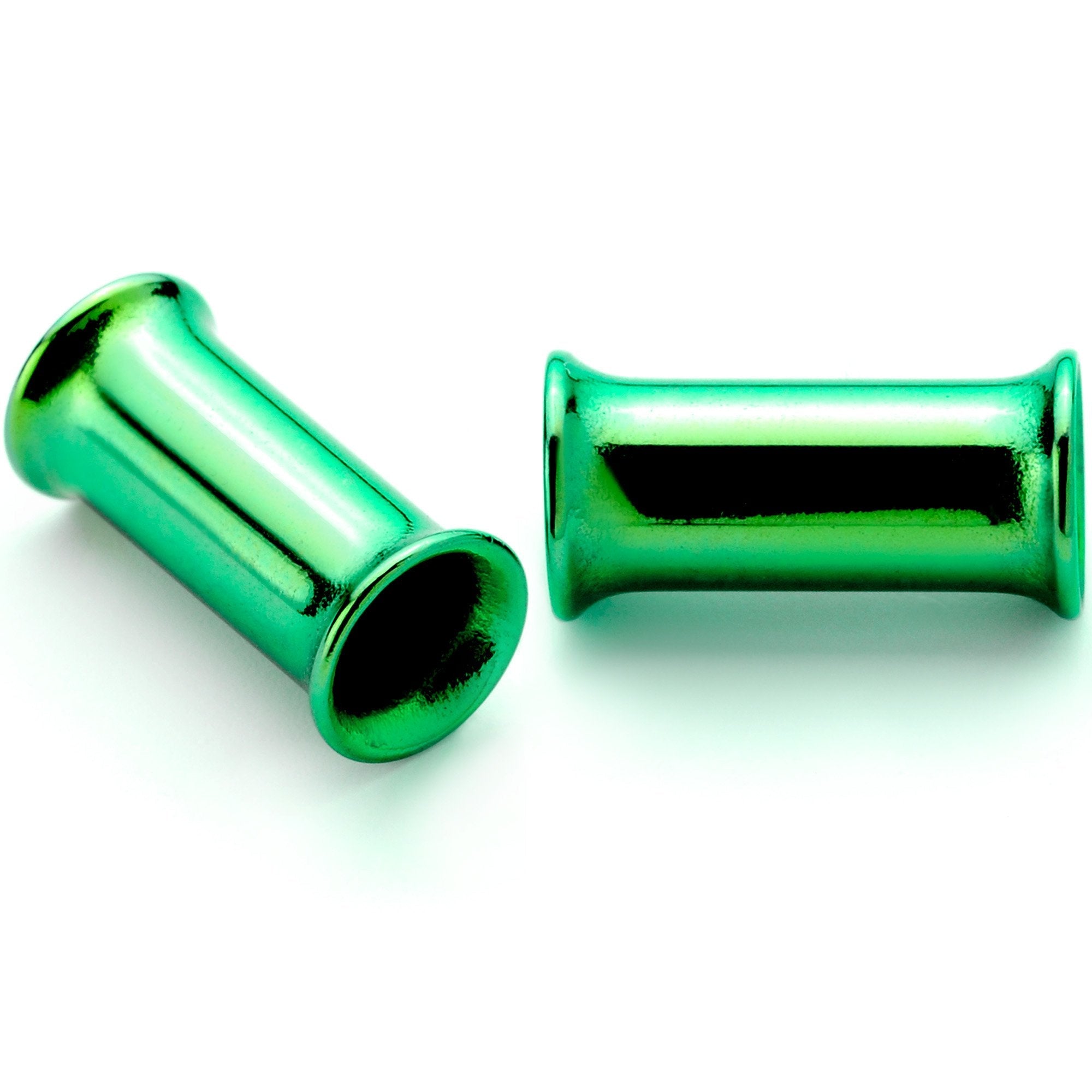 BodyCandy Green Anodized Steel Double Flare Tunnel Plug Set 4mm-16mm — main product shot