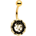 BodyCandy Gold Tone Anodized Spiritual Ohm Symbol Belly Ring — main product shot