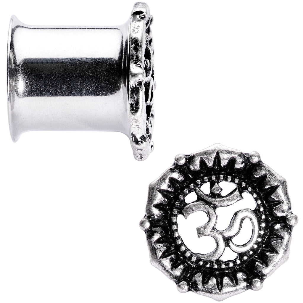 BodyCandy Ohm My Goodness Double Flare Tunnel Plug Set 6mm to 16mm — detail close-up