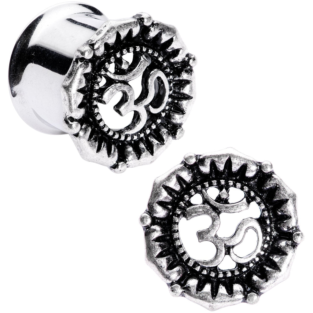 BodyCandy Ohm My Goodness Double Flare Tunnel Plug Set 6mm to 16mm — in-use photo