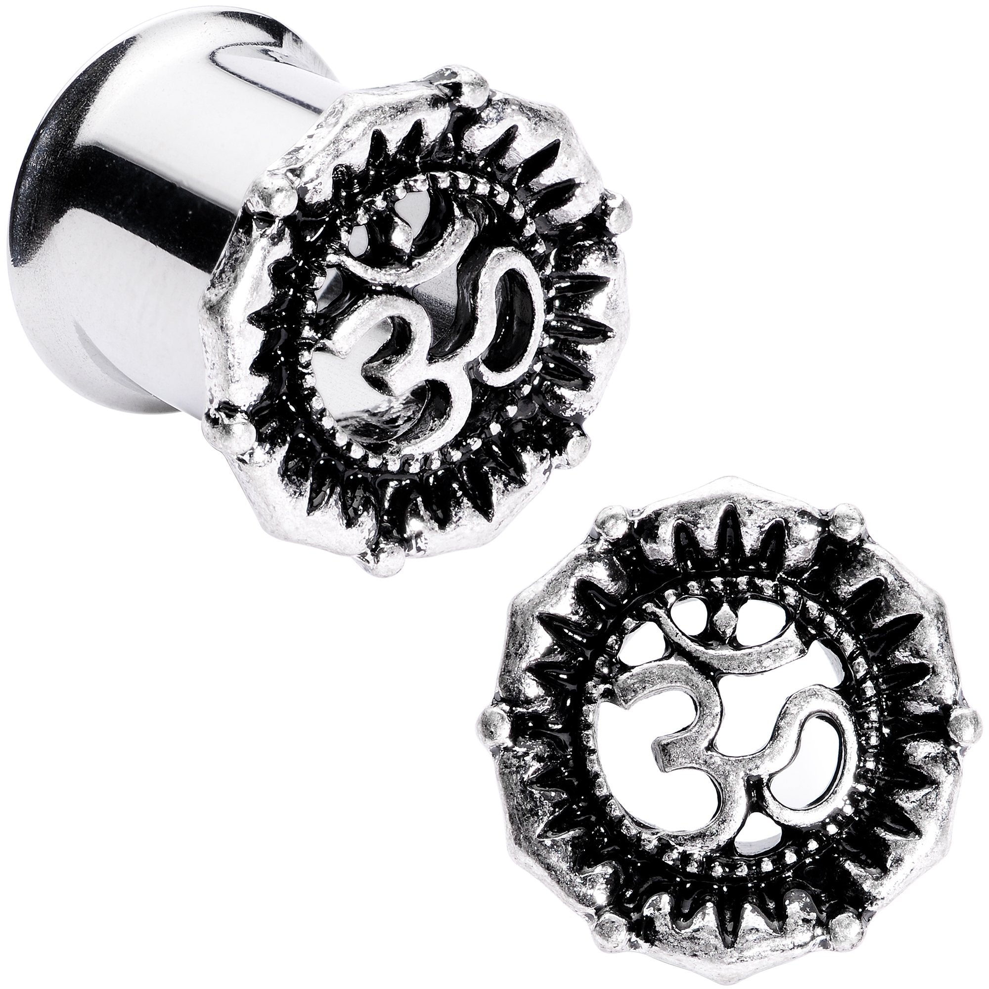 BodyCandy Ohm My Goodness Double Flare Tunnel Plug Set 6mm to 16mm — alternative angle