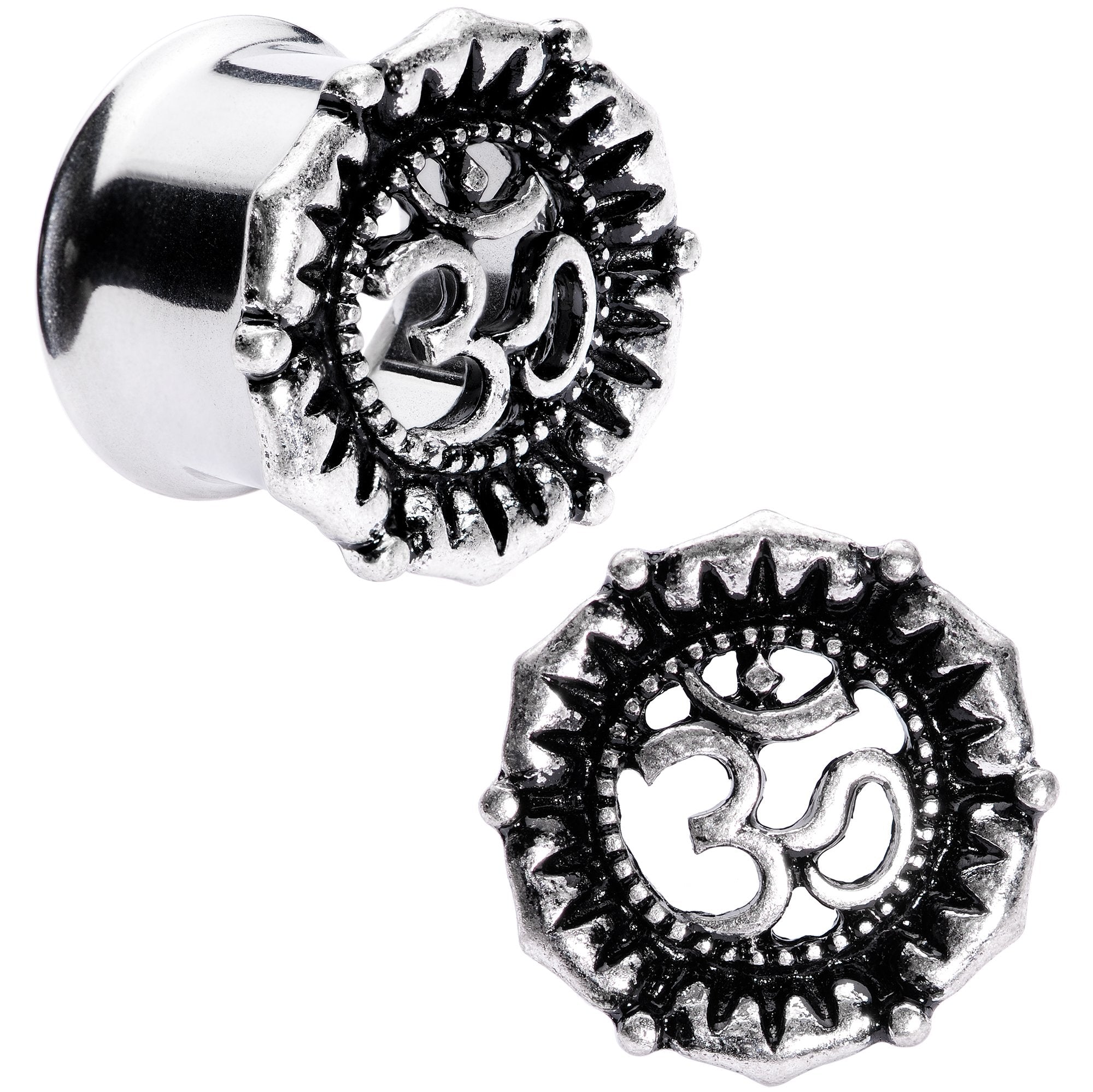 BodyCandy Ohm My Goodness Double Flare Tunnel Plug Set 6mm to 16mm — size reference
