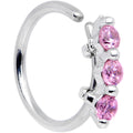 BodyCandy 20G 5/16 Pink CZ Gem Sequence Shine Seamless Circular Ring — main product shot