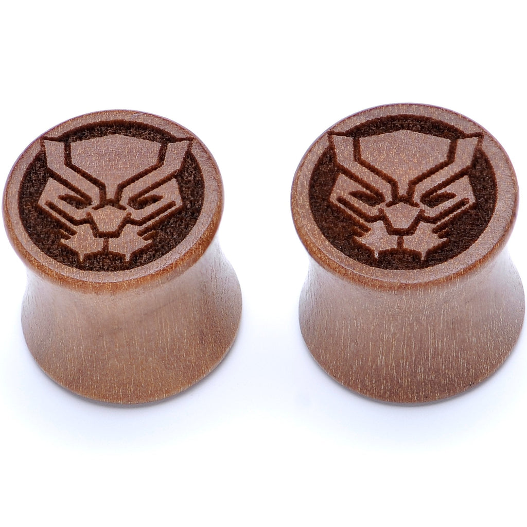 BodyCandy Licensed Marvel Black Panther Sawo Wood Saddle Plug Set — detail close-up