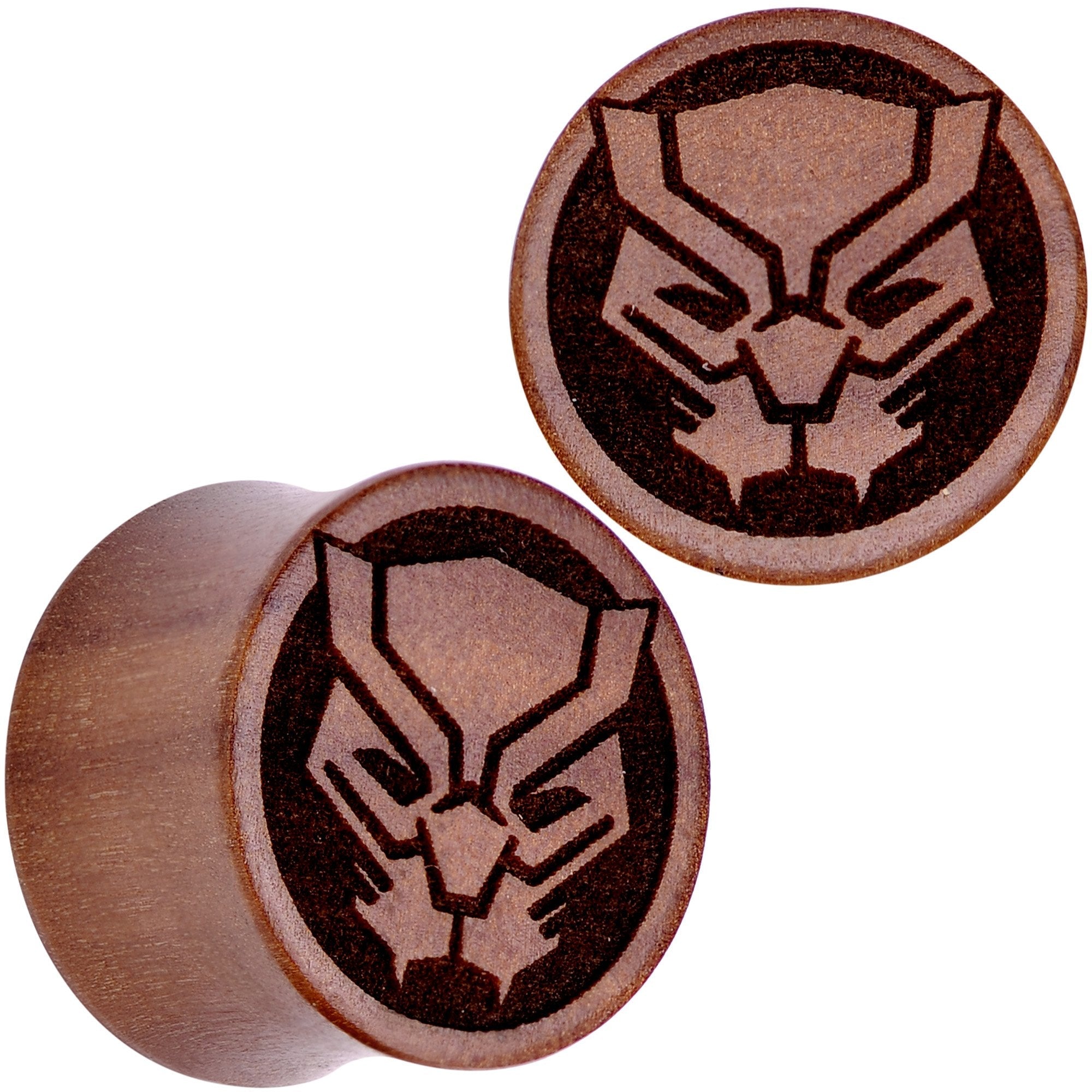 BodyCandy Licensed Marvel Black Panther Sawo Wood Saddle Plug Set — size reference