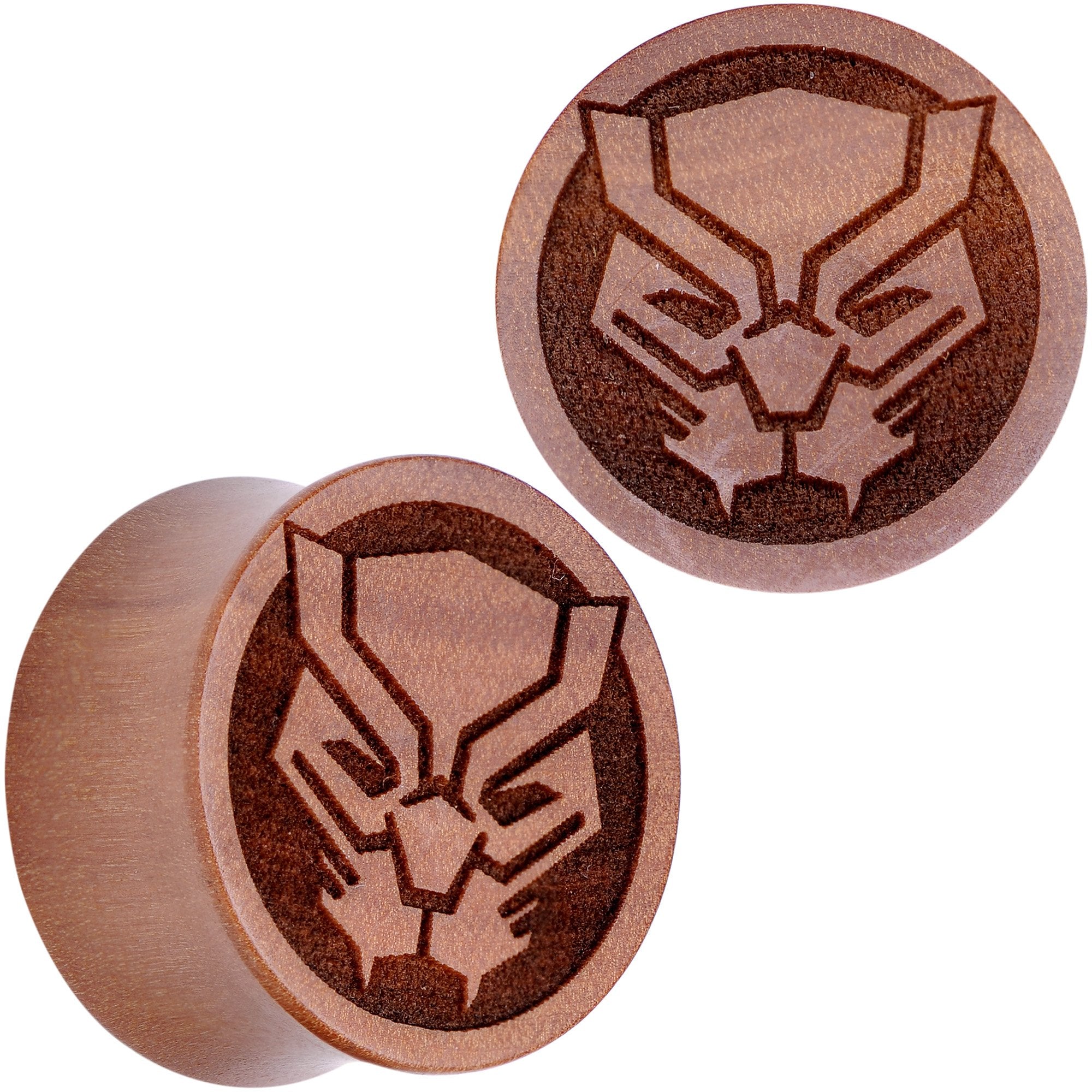 BodyCandy Licensed Marvel Black Panther Sawo Wood Saddle Plug Set — packaging