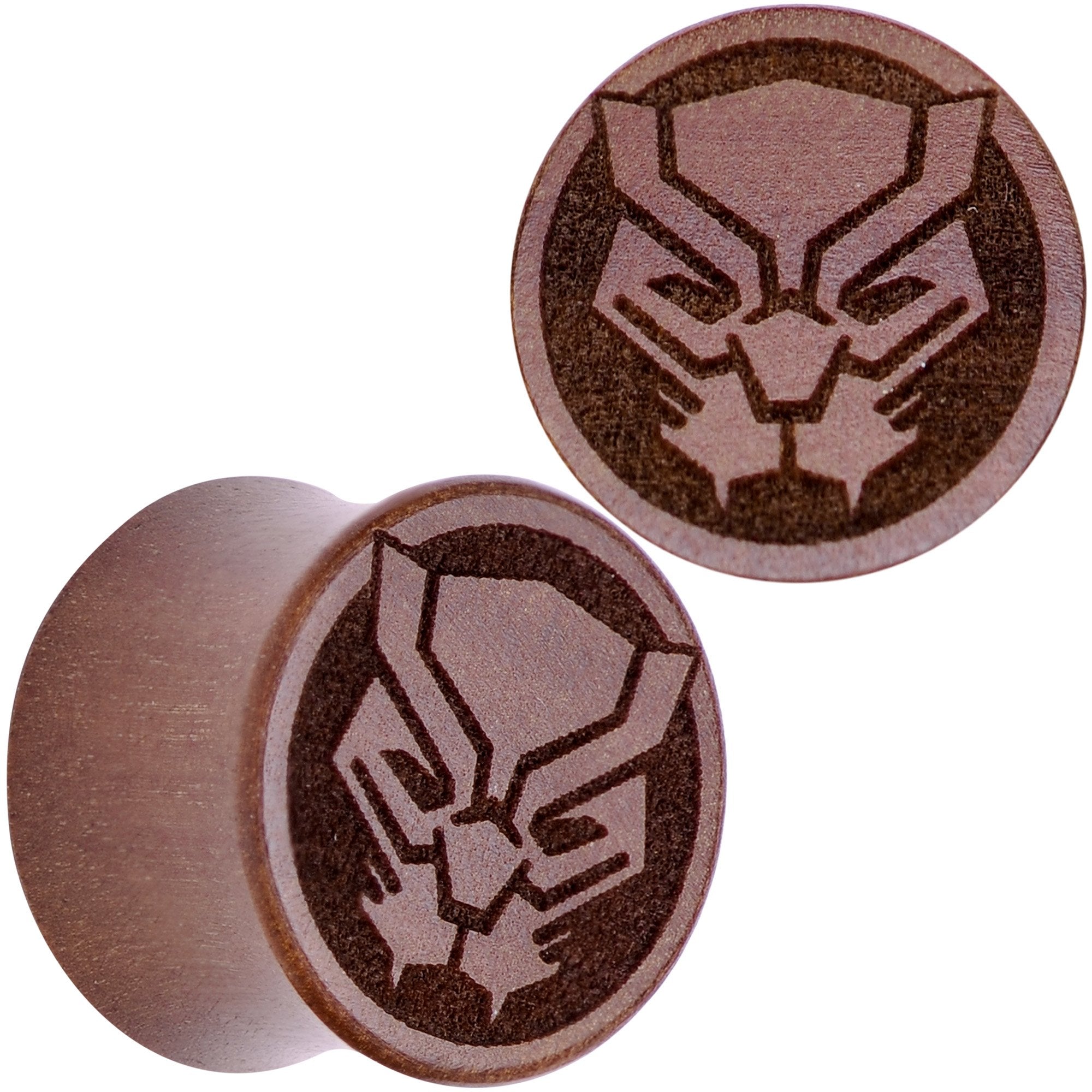 BodyCandy Licensed Marvel Black Panther Sawo Wood Saddle Plug Set — in-use photo