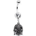 BodyCandy Clear Gem Evil Twins Buddha Dangle Belly Ring — main product shot