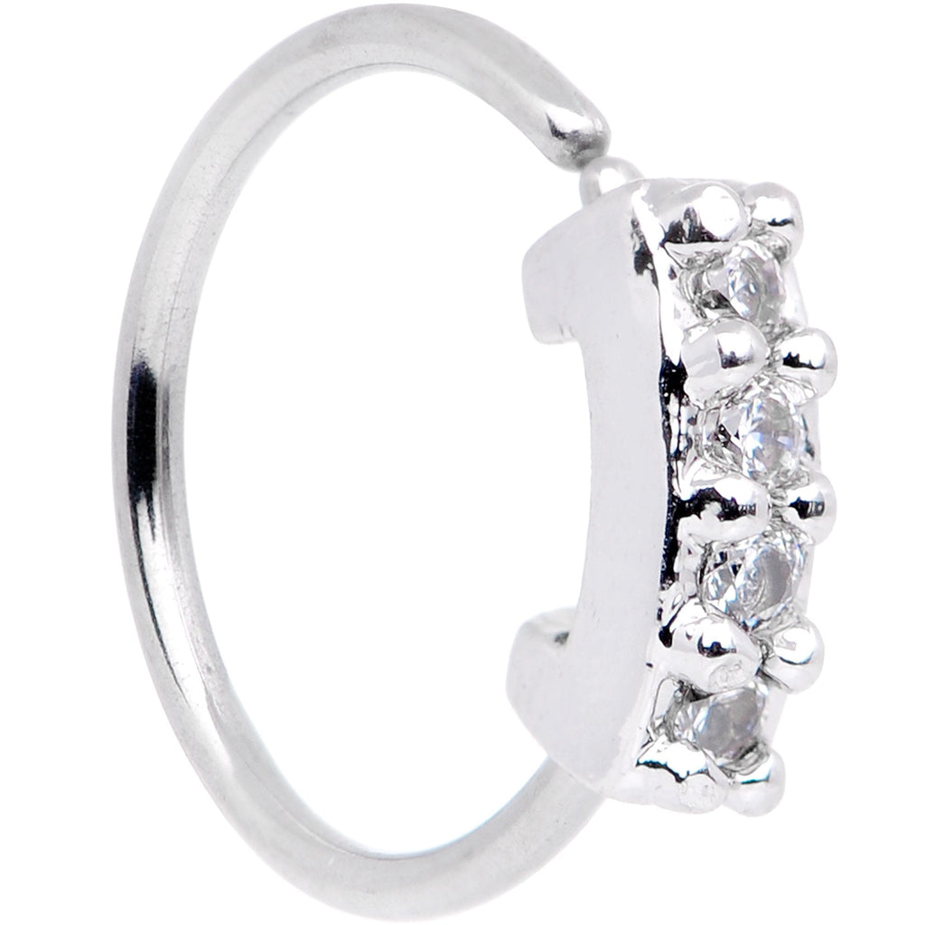 BodyCandy 20G 5/16 Clear CZ Gem Quartet Shine Seamless Circular Ring — main product shot