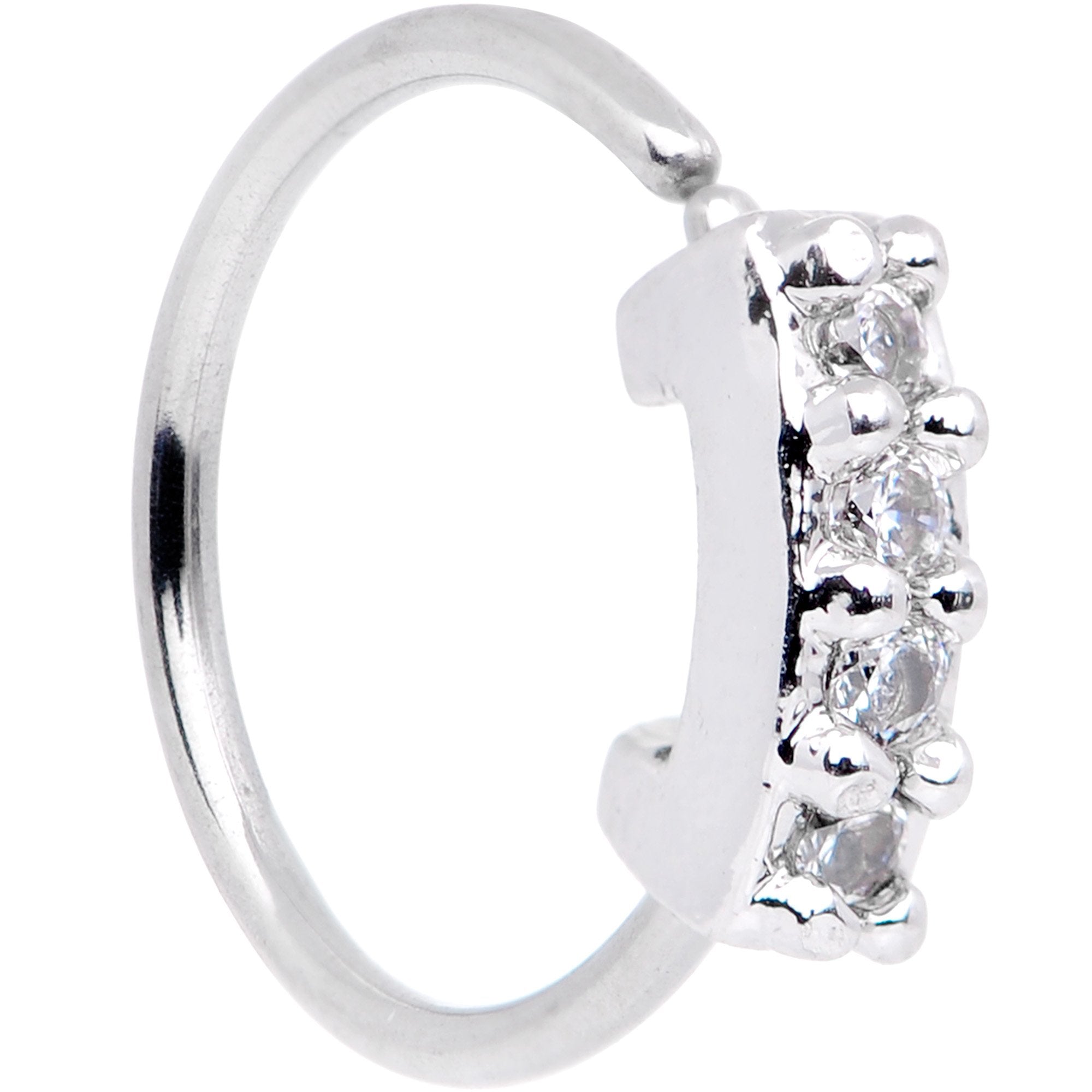 BodyCandy 20G 5/16 Clear CZ Gem Quartet Shine Seamless Circular Ring — main product shot