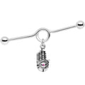 BodyCandy Pink Gem Hamsa Eye Industrial Barbell 38mm — main product shot