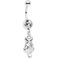 BodyCandy Clear Gem Luck Be A Kitty Cat Tonight Dangle Belly Ring — main product shot