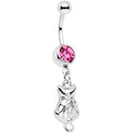 BodyCandy Pink Gem Luck Be A Kitty Cat Tonight Dangle Belly Ring — main product shot