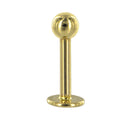 BodyCandy 14G Solid 14K Yellow Gold Labret - 3/8 5mm — main product shot