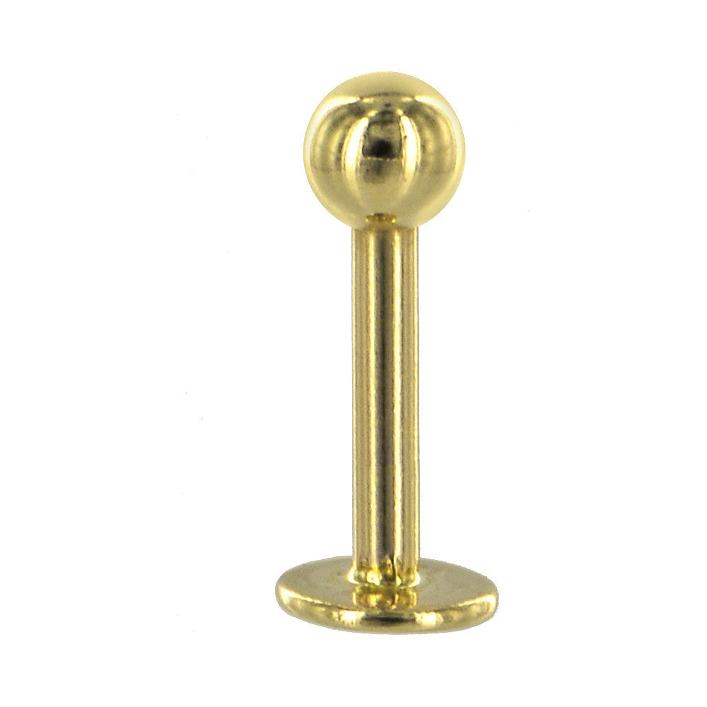 BodyCandy 14G Solid 14K Yellow Gold Labret - 3/8 5mm — main product shot