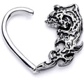 BodyCandy 16G 3/8 Tribal Wave Left Heart Closure Ring — main product shot