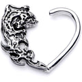 BodyCandy 16G 3/8 Tribal Wave Right Heart Closure Ring — main product shot