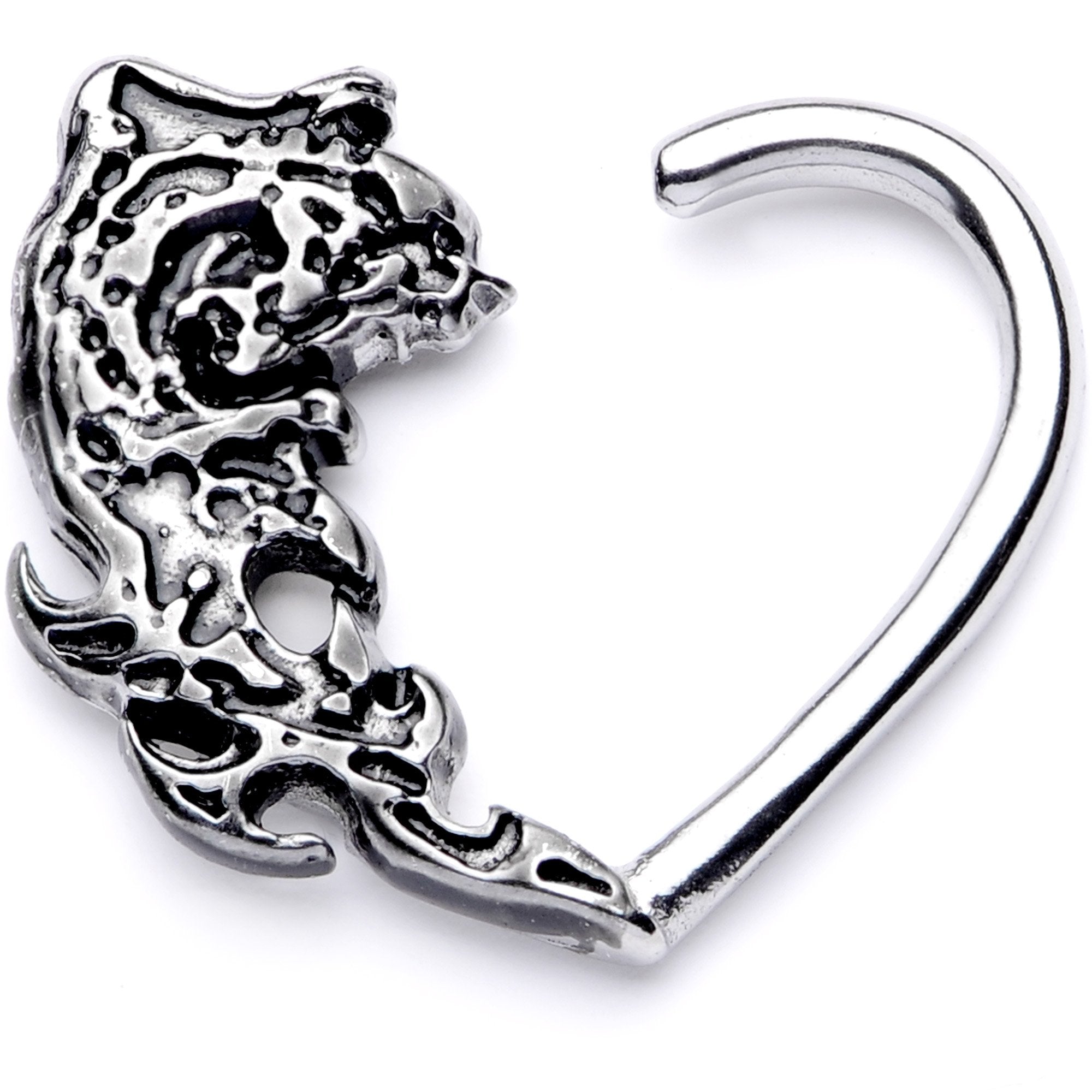 BodyCandy 16G 3/8 Tribal Wave Right Heart Closure Ring — main product shot