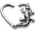 BodyCandy 16G 3/8 Slithering Alligator Left Heart Closure Ring — main product shot