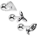 BodyCandy 16G 1/4 Ocean Starfish Life Cartilage Tragus Earring Set of 3 — main product shot