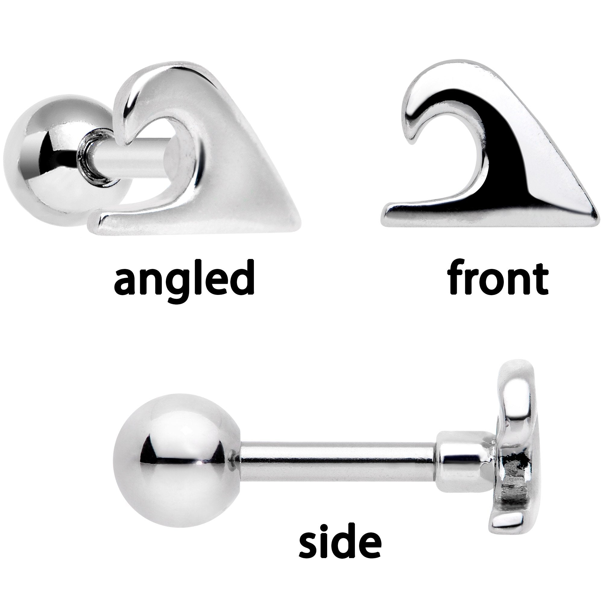 BodyCandy 16G 1/4 Ocean Starfish Life Cartilage Tragus Earring Set of 3 — lifestyle context