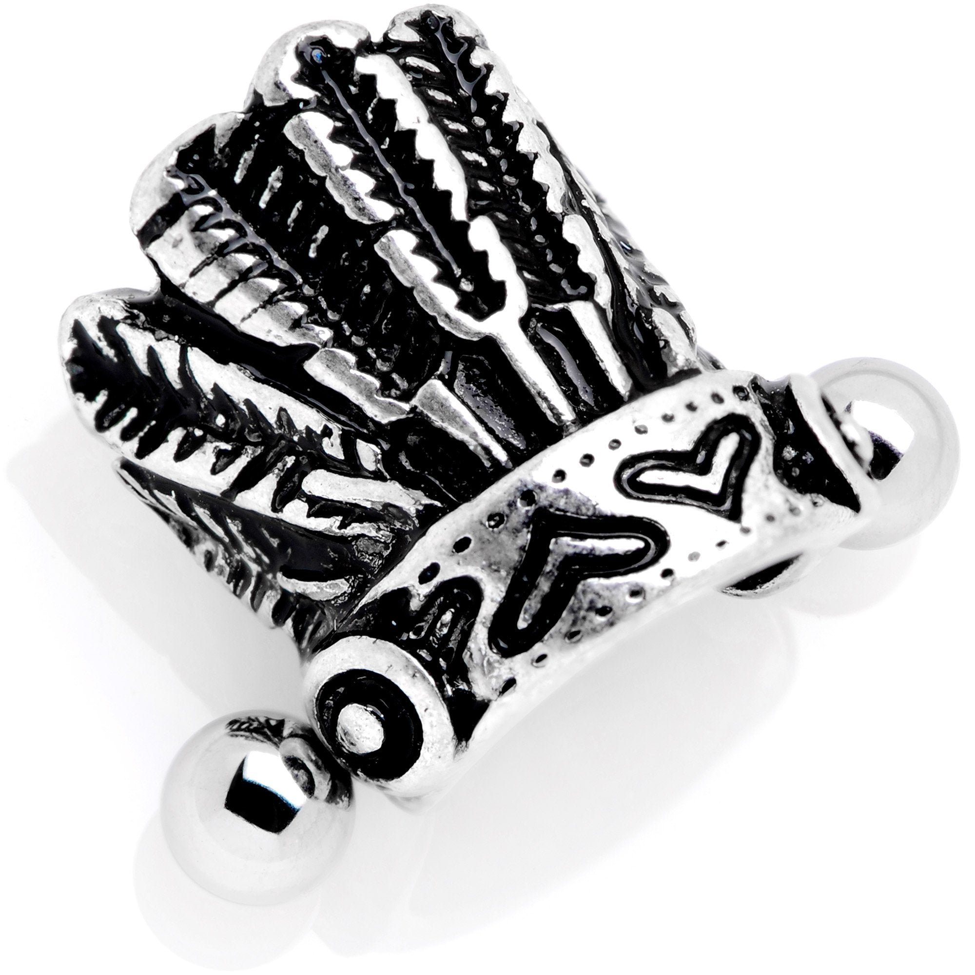 BodyCandy 16G 1/2 Southwestern Feather Headdress Cuff Cartilage Earring — main product shot