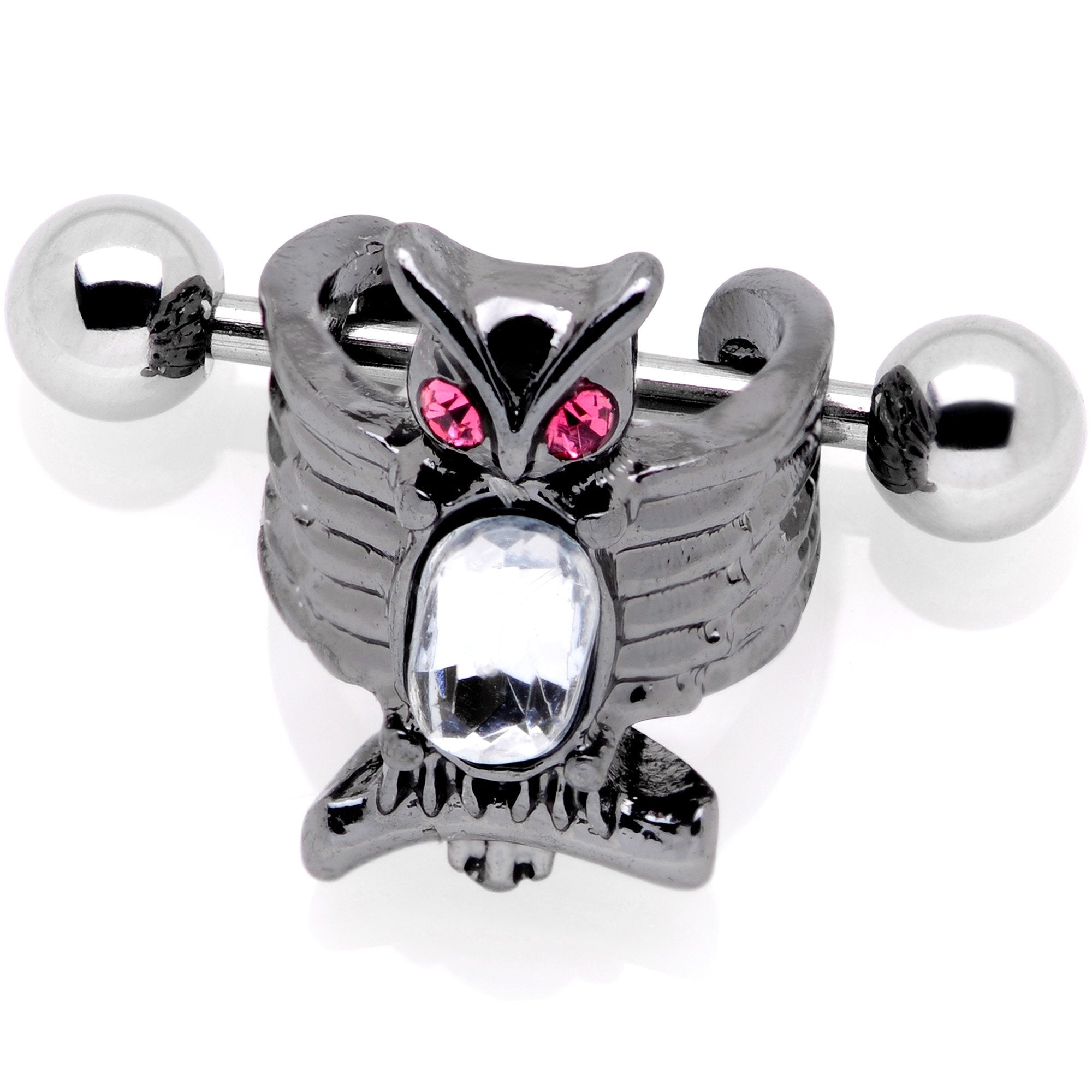 BodyCandy 16G 1/2 Pink Clear Gem Winged Creature Cuff Cartilage Earring — main product shot