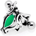 BodyCandy 16G 1/2 Green Accented Abstract Butterfly Cuff Cartilage Earring — main product shot