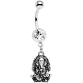 BodyCandy Clear Gem Sacred Elephant Dangle Belly Ring — main product shot