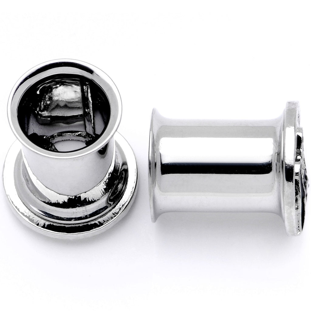 BodyCandy Family of Love Penguin Double Flare Tunnel Plug Set 6mm to 14mm — detail close-up