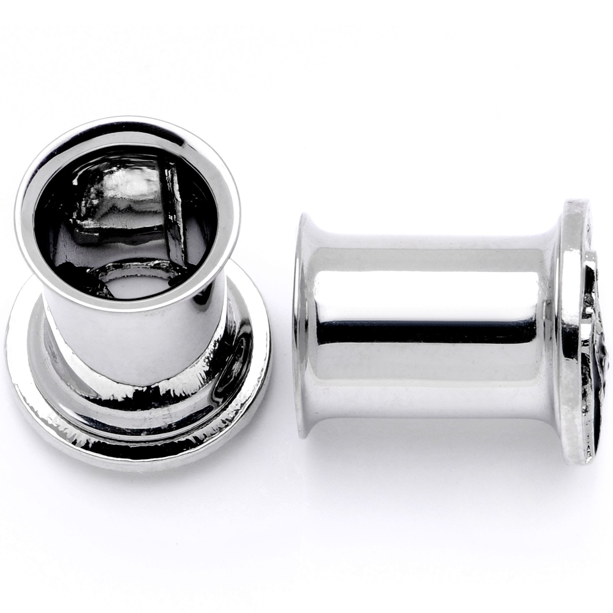 BodyCandy Family of Love Penguin Double Flare Tunnel Plug Set 6mm to 14mm — detail close-up
