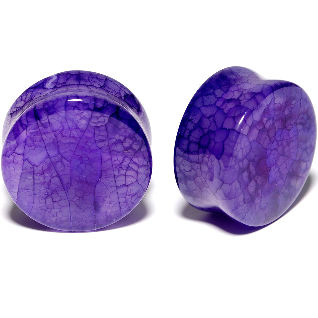 BodyCandy Solid Purple Stone Saddle Plug Set 6mm to 25mm — comparison shot