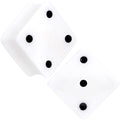 BodyCandy White Acrylic Square Shaped Lucky 7 Dice Saddle Plug Set 22mm to 32mm — main product shot