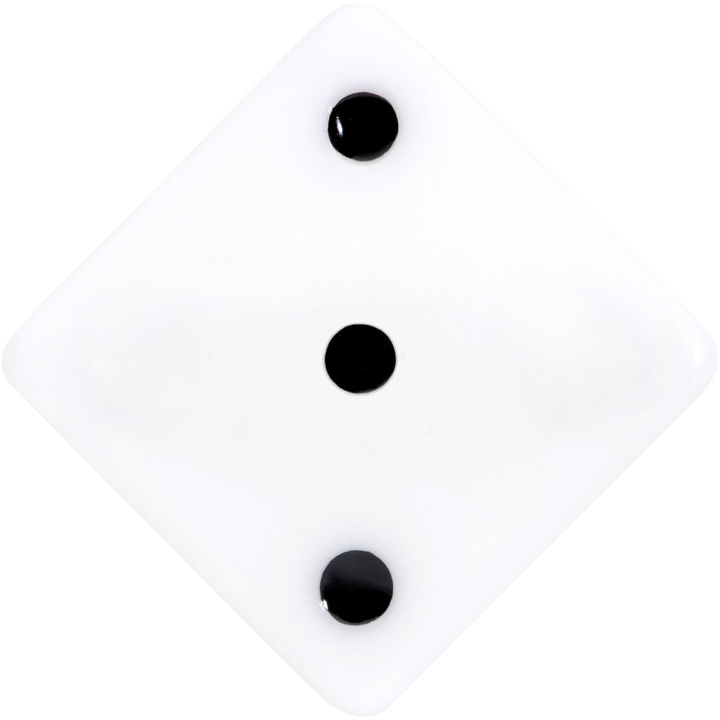 BodyCandy White Acrylic Square Shaped Lucky 7 Dice Saddle Plug Set 22mm to 32mm — lifestyle context
