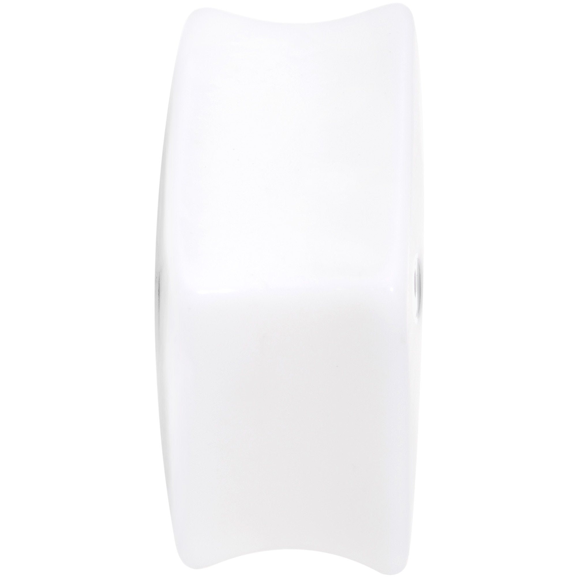 BodyCandy White Acrylic Square Shaped Lucky 7 Dice Saddle Plug Set 22mm to 32mm — side view