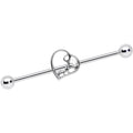 BodyCandy 14G Clear Gem Valentines Day Heart Industrial Barbell 38mm — main product shot