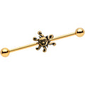 BodyCandy 14G Gold Tone Summer Sunshine Industrial Barbell 38mm — main product shot