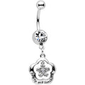BodyCandy Clear Gem Youre My Sunshine Flower Dangle Belly Ring — main product shot