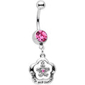 BodyCandy Pink Gem Youre My Sunshine Flower Dangle Belly Ring — main product shot