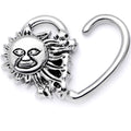 BodyCandy 16G 3/8 Super Smiling Summer Sun Right Heart Closure Ring — main product shot