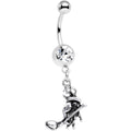 BodyCandy Clear Gem Buddhas Touch Ohm Flower Belly Ring — main product shot