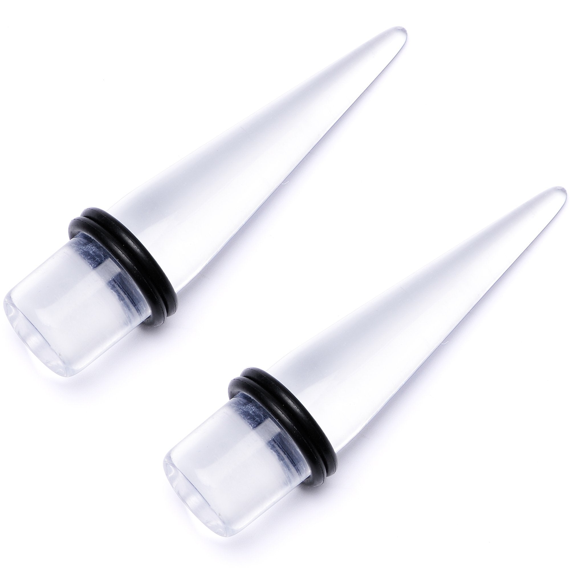 BodyCandy Freaky Fun Lightweight Clear Acrylic Straight Taper Set 2mm to 1 Inch — main product shot