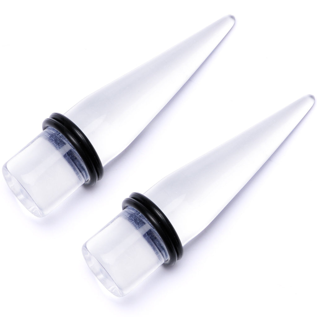 BodyCandy Freaky Fun Lightweight Clear Acrylic Straight Taper Set 2mm to 1 Inch — back view