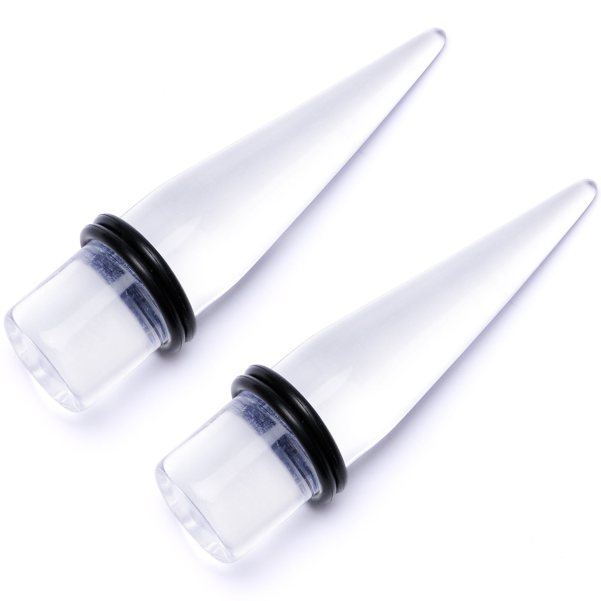 BodyCandy Freaky Fun Lightweight Clear Acrylic Straight Taper Set 2mm to 1 Inch — back view