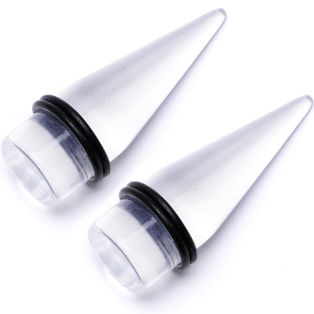 BodyCandy Freaky Fun Lightweight Clear Acrylic Straight Taper Set 2mm to 1 Inch — alternative angle