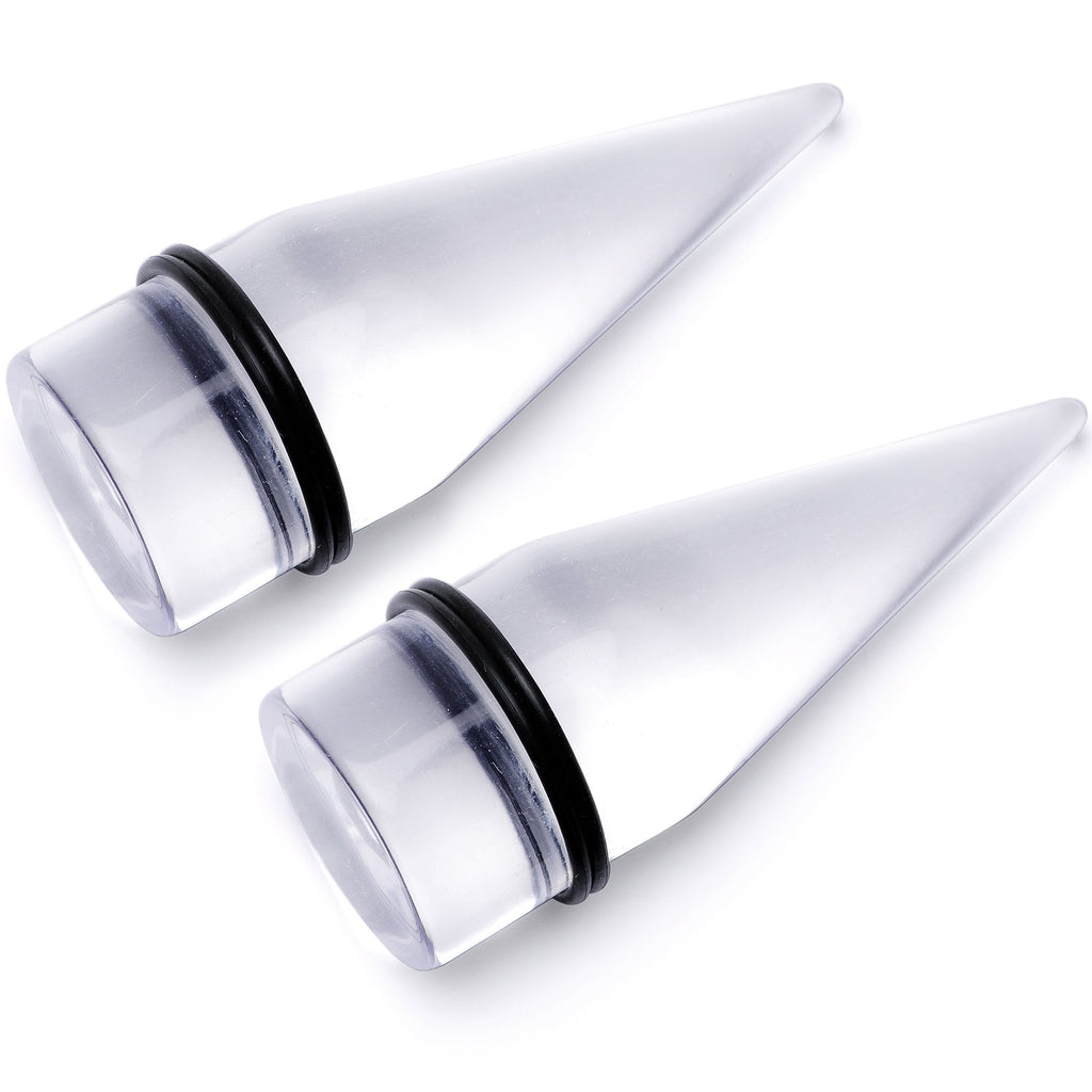 BodyCandy Freaky Fun Lightweight Clear Acrylic Straight Taper Set 2mm to 1 Inch — color detail