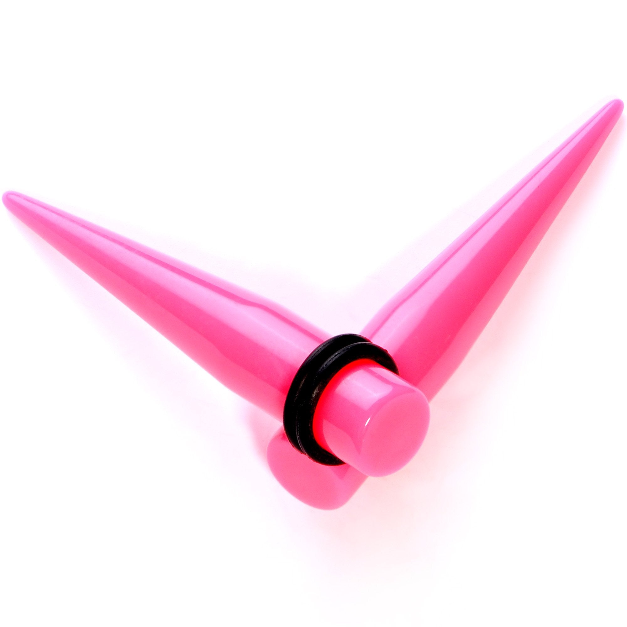 BodyCandy Flirty Fuchsia Lightweight Pink Acrylic Straight Taper Set 10mm to 18mm — main product shot